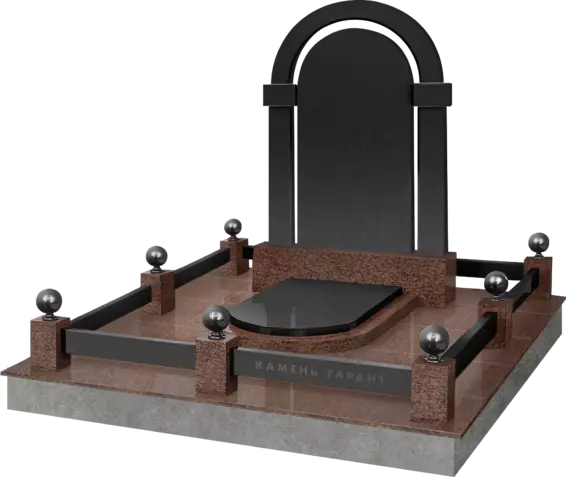 Мемориальный комплекс Арка с округлой плитой и поребриком Подвесной