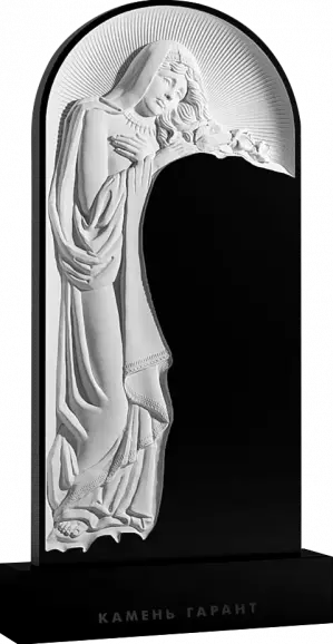 Памятник из чёрного гранита Дева Мария 4 резная