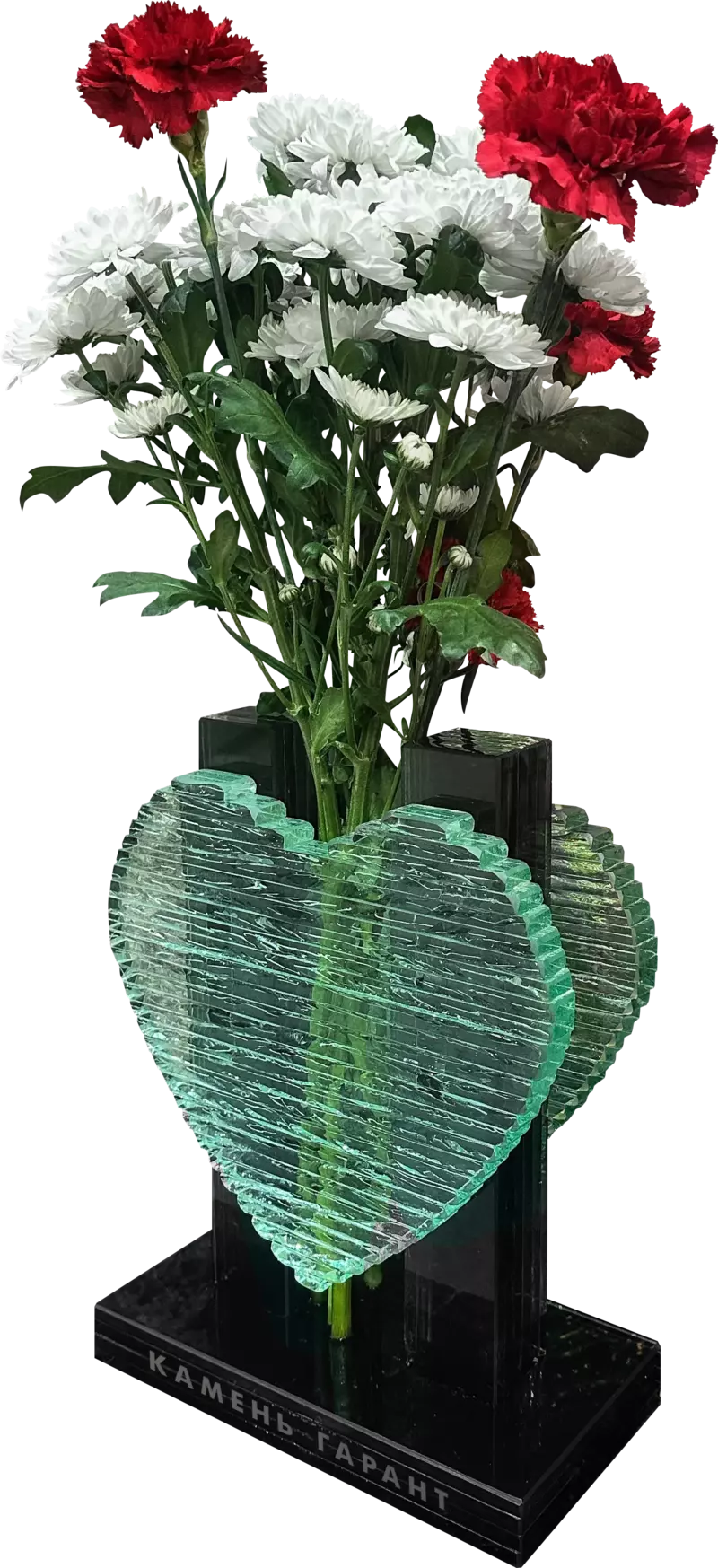 Ваза Сердце зеленое, стекло - фото 2