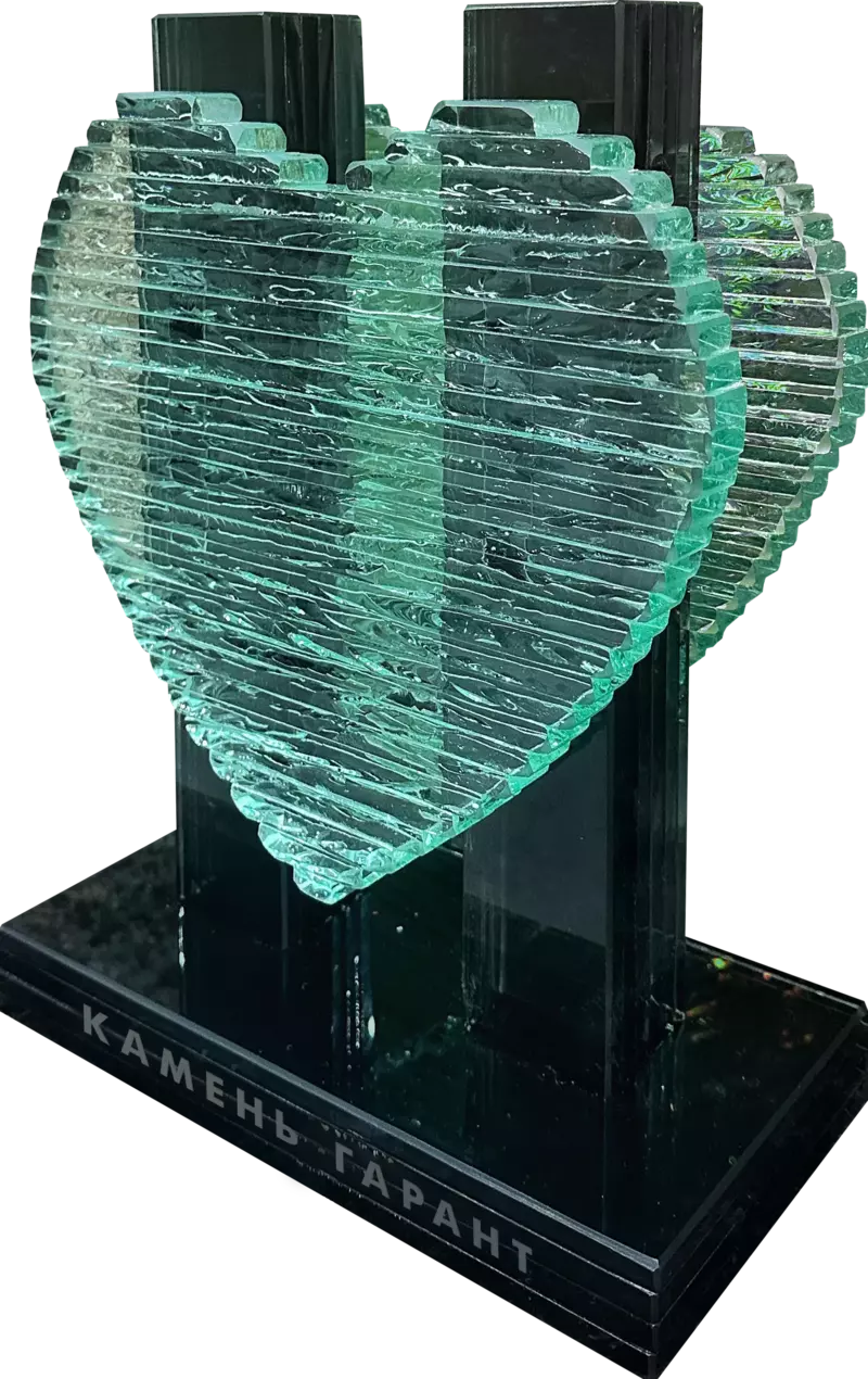 Ваза Сердце зеленое, стекло