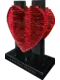Ваза Сердце красное, стекло
