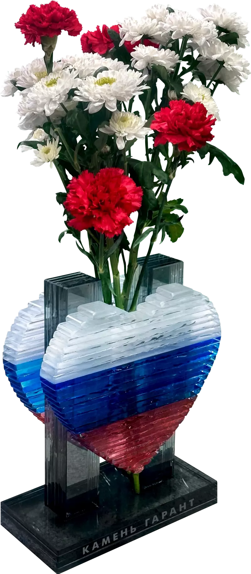 Ваза Сердце триколор, стекло - фото 2