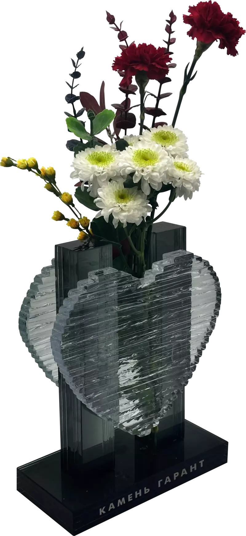 Ваза Сердце черное, стекло - фото 2