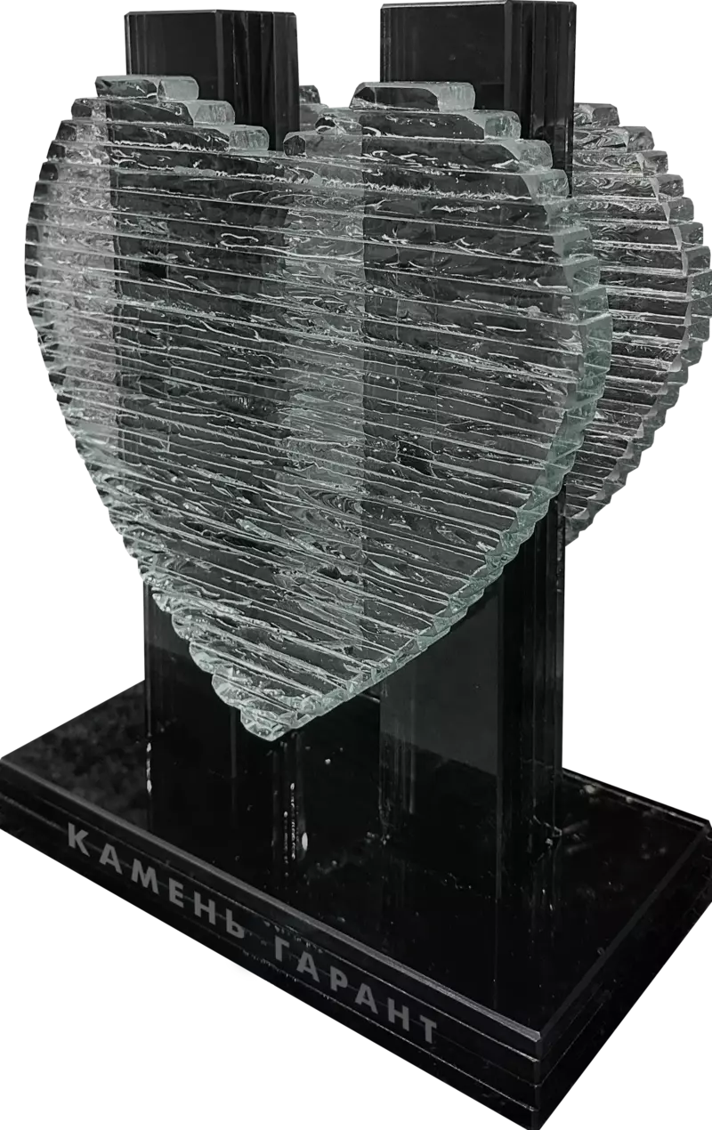 Ваза Сердце черное, стекло