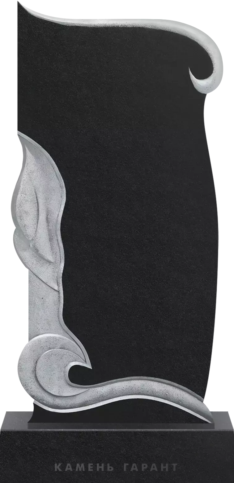 Памятник из черного гранита Резная свеча