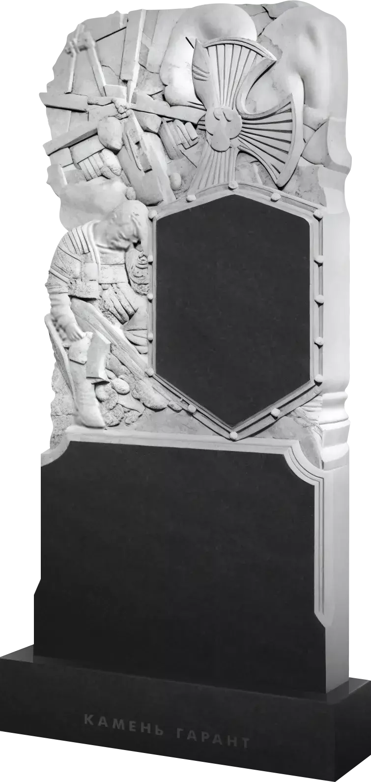 Памятник из чёрного гранита Несокрушимый