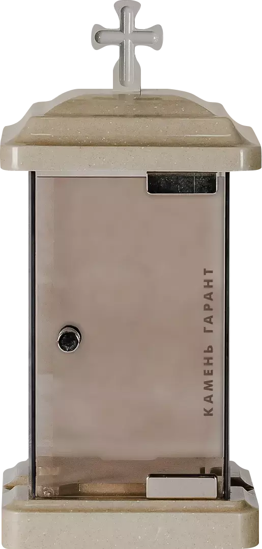 Лампада квадратная из полимергранита со стеклом, 25 см - фото 5