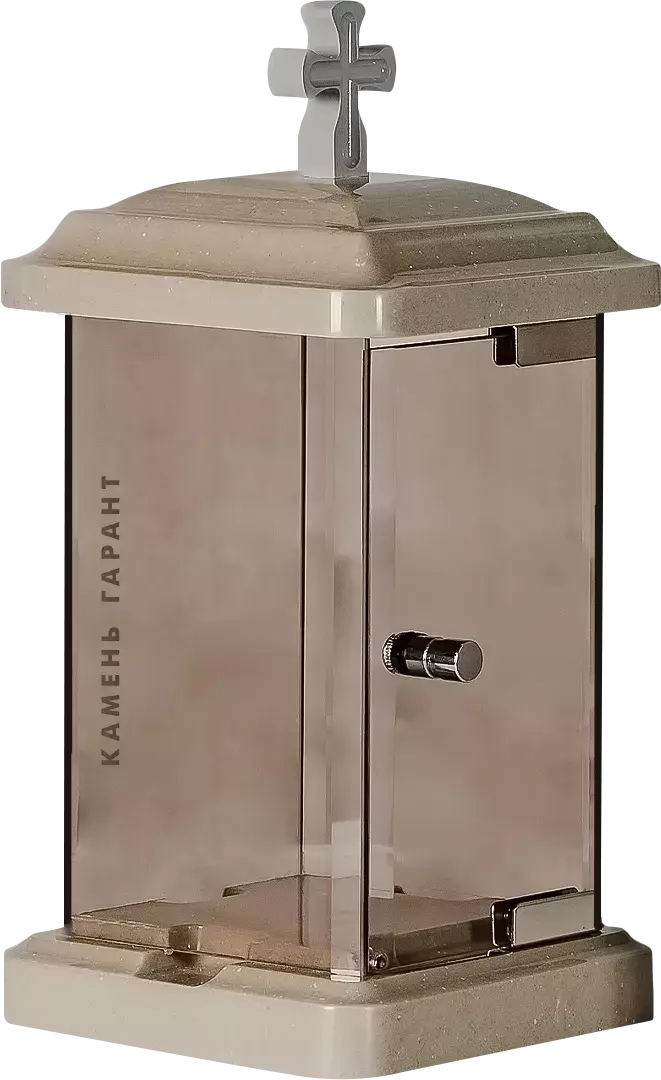 Лампада квадратная из полимергранита со стеклом, 25 см - фото 6