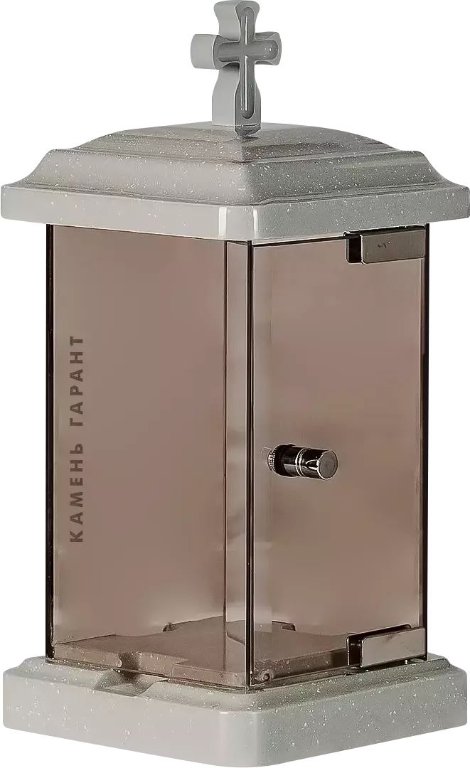 Лампада квадратная из полимергранита со стеклом, 25 см - фото 8