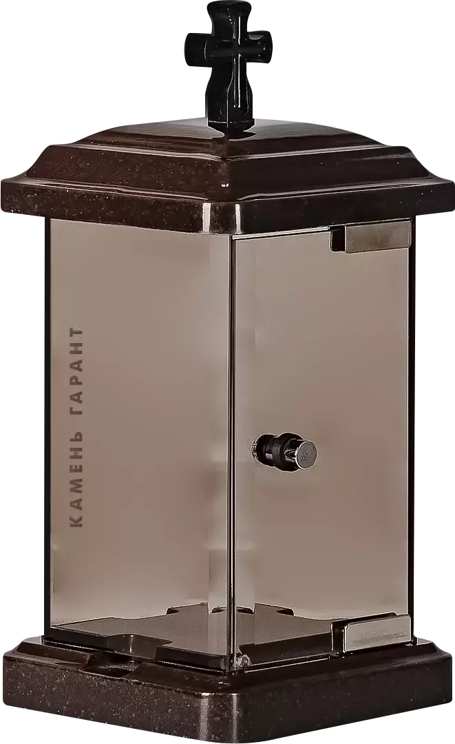 Лампада квадратная из полимергранита со стеклом, 25 см - фото 2