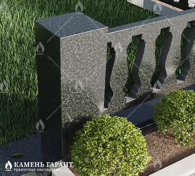 Памятник из чёрного гранита Ограда Балясины - фото 2