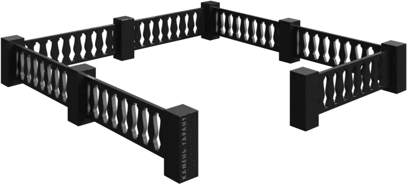 Памятник из чёрного гранита Ограда Балясины