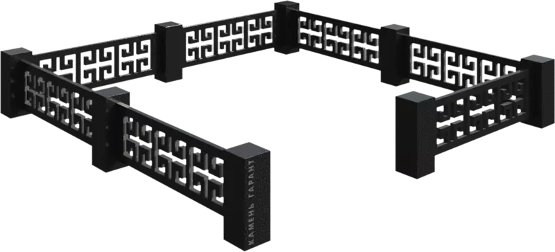 Памятник из чёрного гранита Ограда Греческая