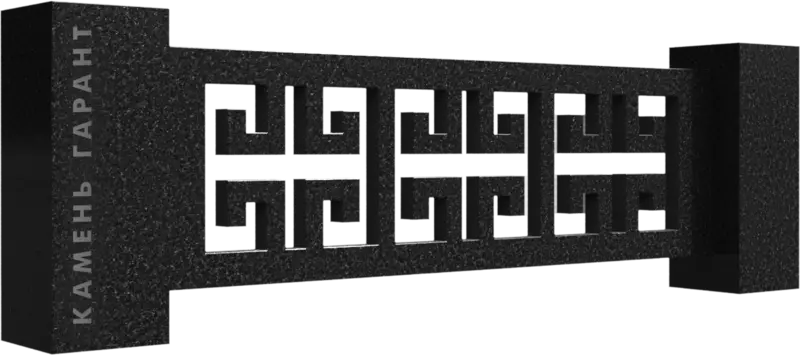 Памятник из чёрного гранита Ограда Греческая - фото 5