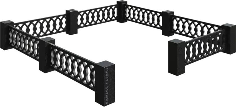 Памятник из чёрного гранита Ограда Классика