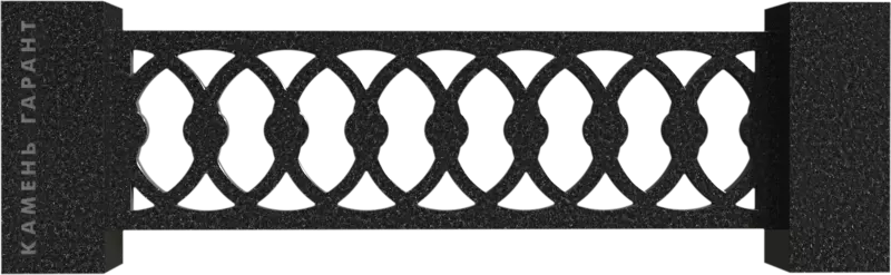 Памятник из чёрного гранита Ограда Классика - фото 4