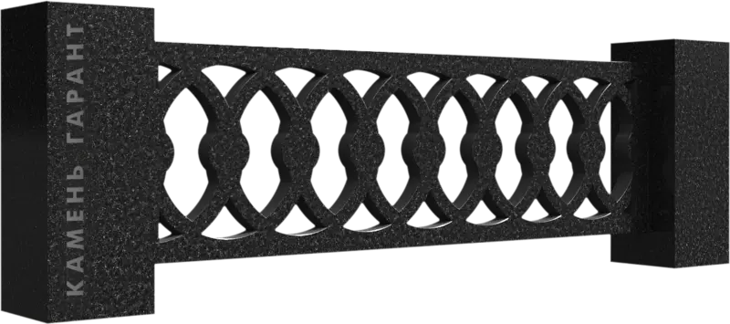 Памятник из чёрного гранита Ограда Классика - фото 5