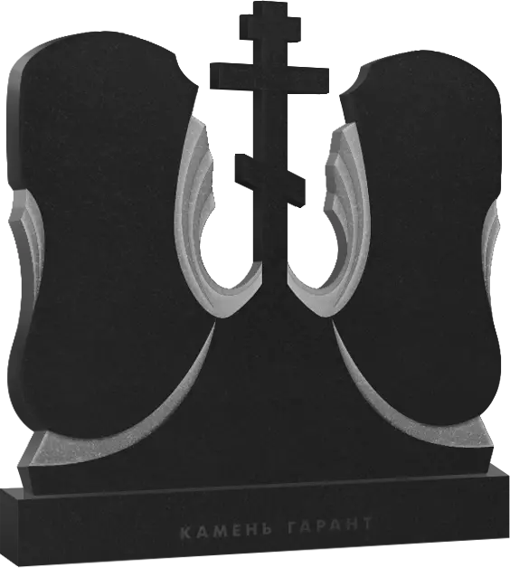 Памятник из чёрного гранита Навеки вместе - фото 2