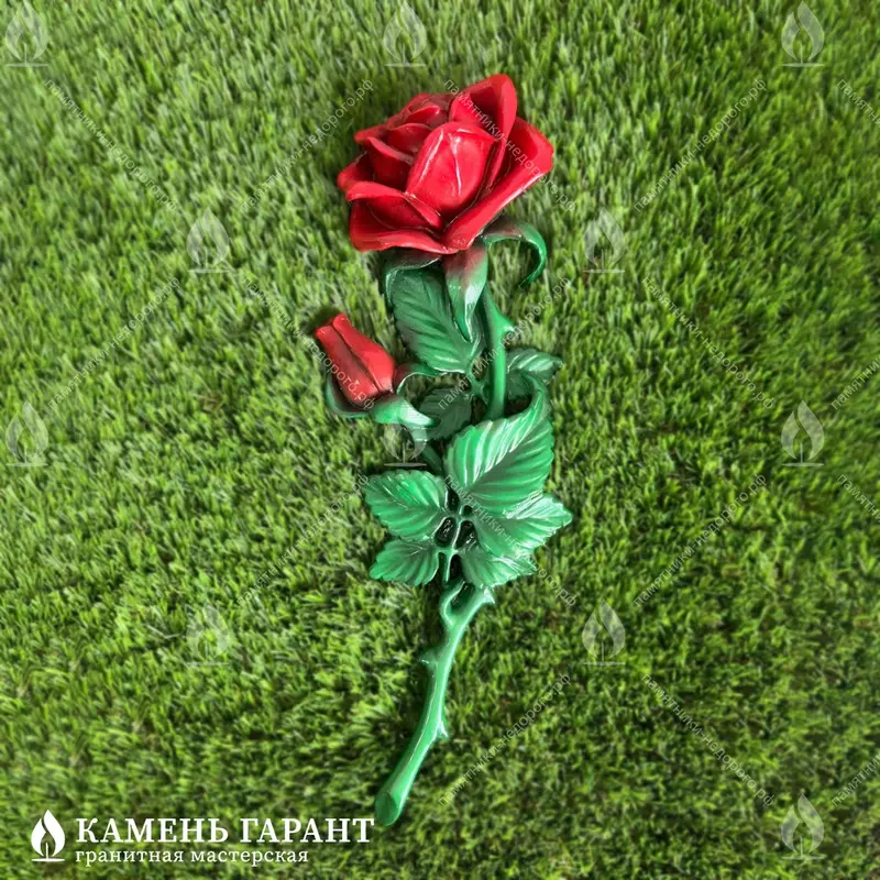 Зеркальные розы №48/1 из литьевого мрамора, барельеф, цветные, 40 см - фото 2