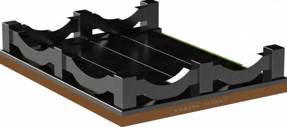 Памятник из чёрного гранита Ограда Канат