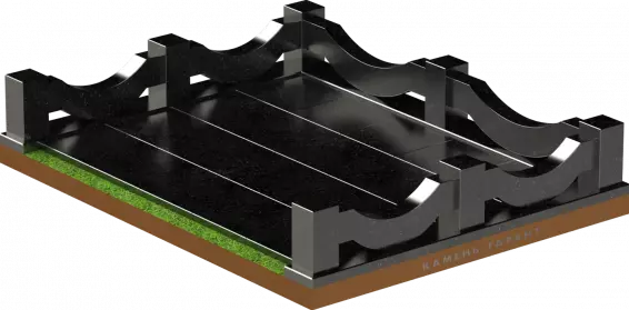 Памятник из чёрного гранита Ограда Канат - фото 2