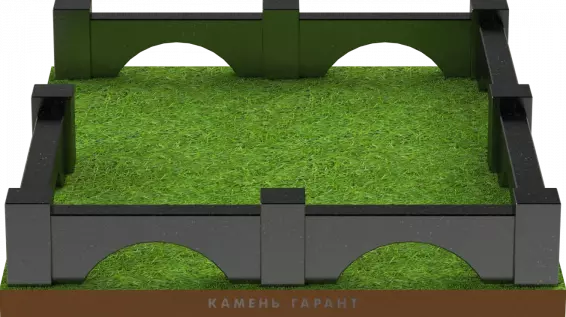 Памятник из чёрного гранита Ограда Арка