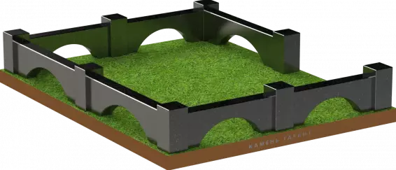 Памятник из чёрного гранита Ограда Арка - фото 2