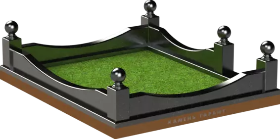 Памятник из чёрного гранита Ограда Элегант - фото 3