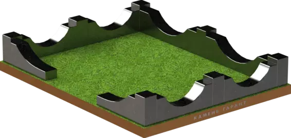 Памятник из чёрного гранита Ограда Элегант 2 - фото 3