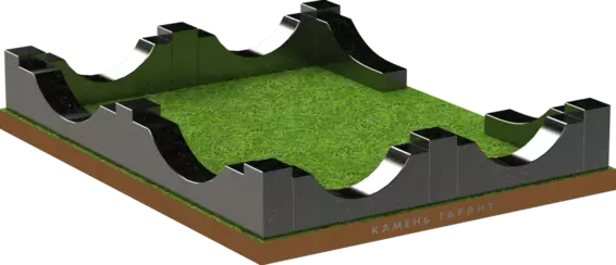 Памятник из чёрного гранита Ограда Элегант 2 - фото 2