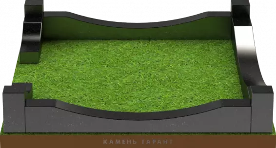 Памятник из чёрного гранита Ограда Волна