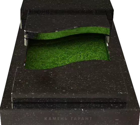 Памятник из чёрного гранита Две Волны