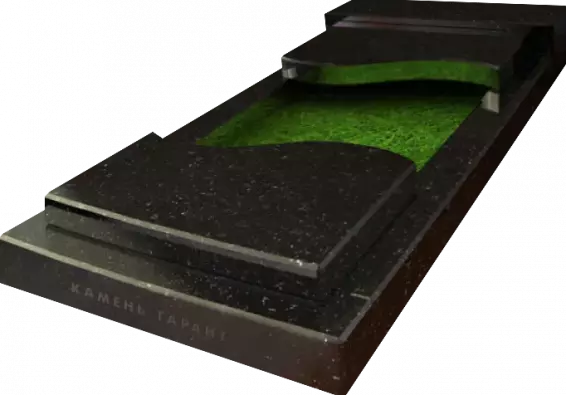 Памятник из чёрного гранита Две Волны - фото 3