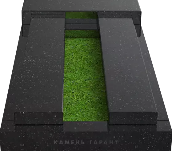 Памятник из чёрного гранита Плита Геометрия