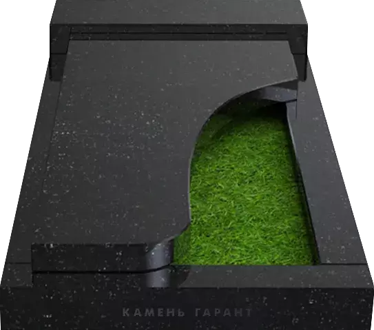 Памятник из чёрного гранита Надгробная Плита с вырезом