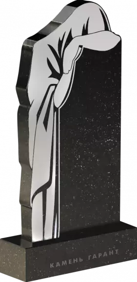 Памятник из чёрного гранита Скорбящий ангел - фото 2