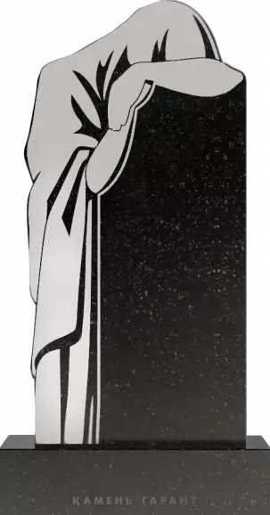 Памятник из чёрного гранита Скорбящий ангел