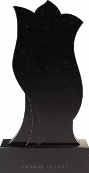 Памятник из чёрного гранита Каменный цветок 2