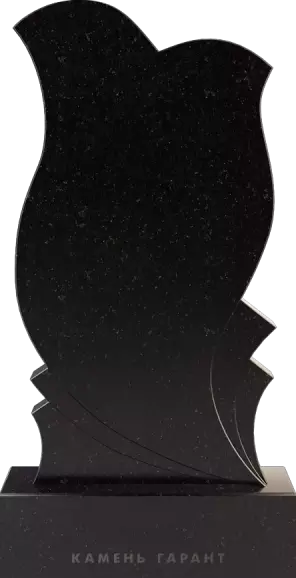 Памятник из чёрного гранита Тюльпан 2
