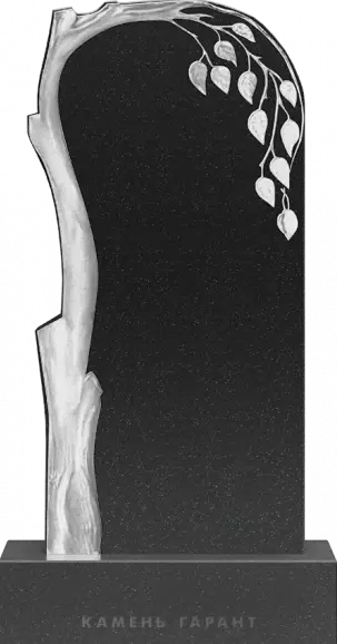 Памятник из чёрного гранита Березка 2