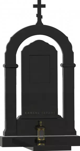 Памятник из чёрного гранита Арка фигурная