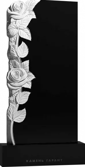 Памятник из чёрного гранита Розы