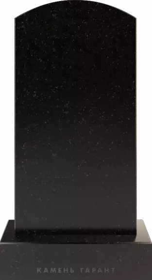 Памятник из чёрного гранита Округлый прямой