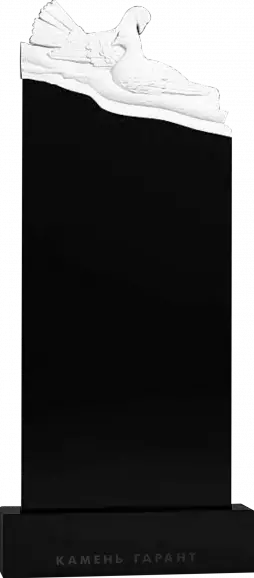 Памятник из чёрного гранита Голубки