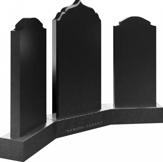 Памятник из чёрного гранита Трио Восток - фото 2