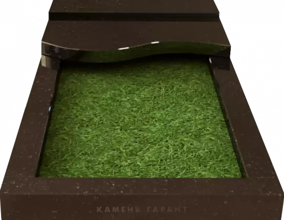 Памятник из коричневого гранита Полуплита Волна Купецкий