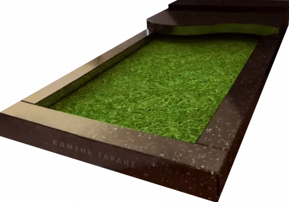 Памятник из коричневого гранита Полуплита Волна Купецкий - фото 3