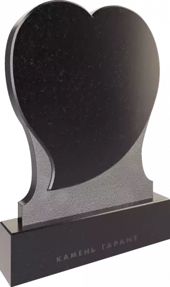 Памятник из чёрного гранита Сердце - фото 2