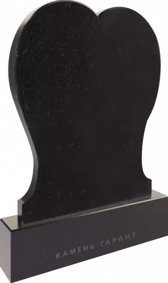 Памятник из чёрного гранита Сердце - фото 3