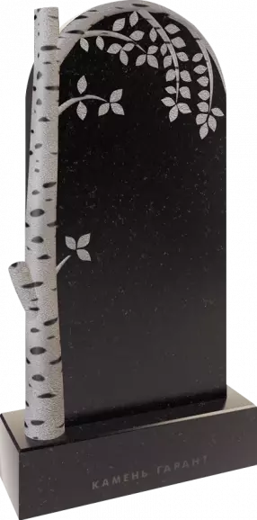 Памятник из чёрного гранита Березка - фото 2